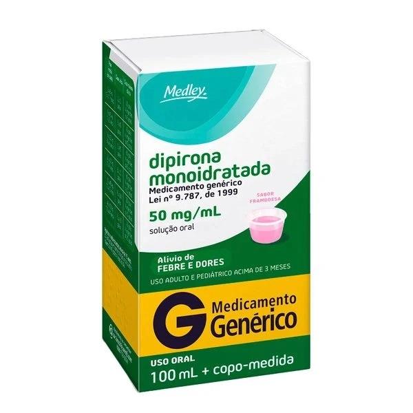 Dipirona Monoidratada  50mg/ml Solução Oral Gotas Com 100ml