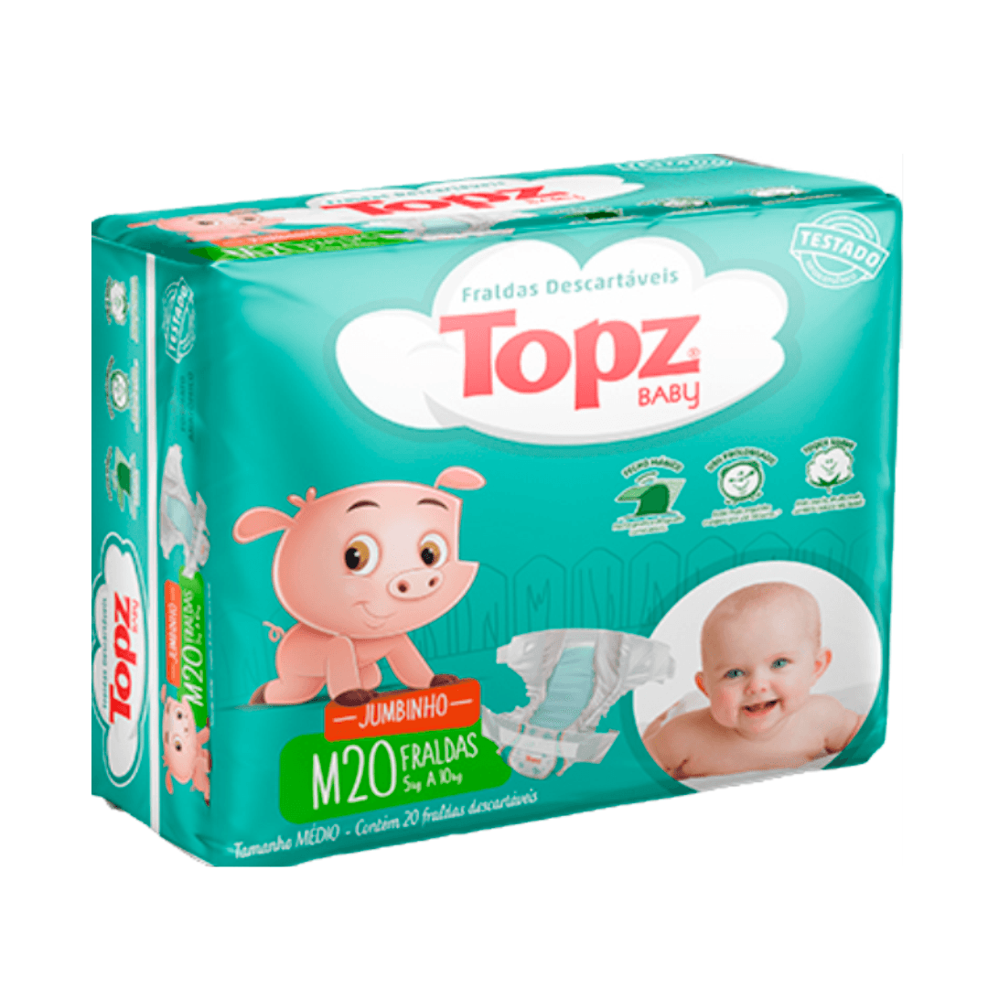 TOPZ Baby  Tamanho M 20 fraldas Descartáveis 5kg a 10kg